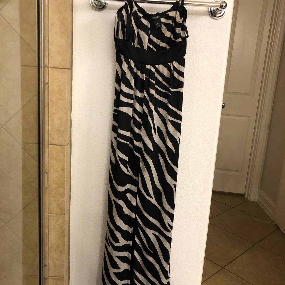 White House Black Market Zebra Print Long Dress
